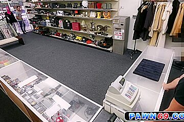 Straight dude moans as he gets fucked in pawn shop