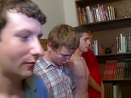 Straighty twink sucks cock gets jizzed on