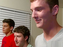 Straighty twink sucks cock gets jizzed on