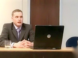 Strapon fucked in the courtroom 