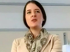 Strapon fucked in the courtroom 