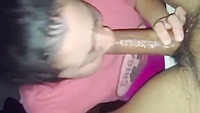 Sucking long cock