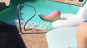 Summer fuck pool party with four hot girls