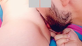 Sunbathing interruption for pussy eating and cumshot