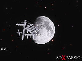 Super sexy 3d dickgirl fucks a horny blonde in the space station