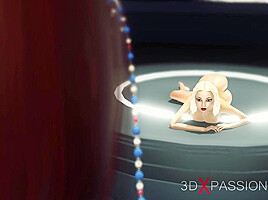 Super sexy 3d dickgirl fucks a horny blonde in the space station