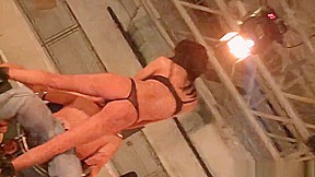 Superb babe enjoys on the stage