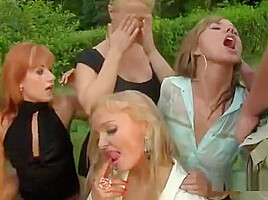 Surprised Bombshell In Lingerie Is Geeting Peed On And Reame