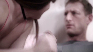 Taboo stepmom sharing dick with hairy teen 18+