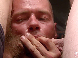 Tatttooed man blows deep a twink and a mature guy with big cocks