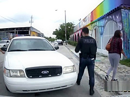 Thief is caught by perverted cops as he is trying to mug hot chick