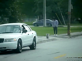 Thief is caught by perverted cops as he is trying to mug hot chick