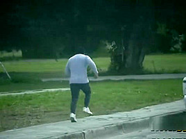 Thief is caught by perverted cops as he is trying to mug hot chick