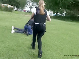 Thief is caught by perverted cops as he is trying to mug hot chick
