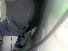Touching her curvy ass with an erected dick