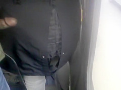 Touching her curvy ass with an erected dick
