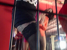 Trampling jumping show in fetish club by Femdom Austria