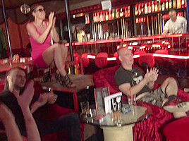 Trampling jumping show in fetish club by Femdom Austria