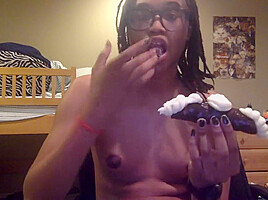 Tranny Chews up a Chocolate Canoli