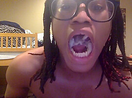 Tranny Chews up a Chocolate Canoli