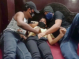 Two Step brothers Xxx Fuck Hot Step Sister Together - Desi Indian Threesome 15 Min