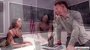 Two Teachers Team Up To Fuck Petite Coed - Madi Collins And August Skye