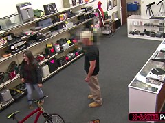 Two brunette lesbian couples gets caught and one of them gets fucked