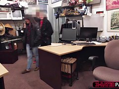 Two brunette lesbian couples gets caught and one of them gets fucked