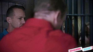 Two horny guys are fucking Ava Parker and Summer Day, while in the prison cell