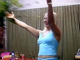 Two slutty blondes are drinking with some grandpas and having casual sex sessions with them