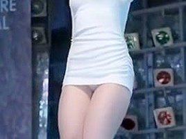 Upskirt de hermosa japonesa bailando rico