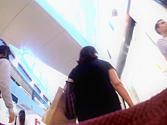 Upskirt of a suede miniskirt babe