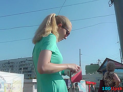 Upskirting video shows amazing skinny ass of a blonde