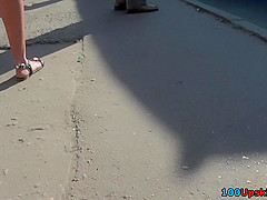 Upskirting video shows amazing skinny ass of a blonde