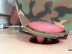 Very naughty backdoor bandit shows his cock sucking skills