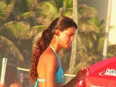Volleyball brunette goddess new beach video for free