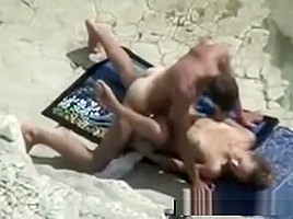 Voyeuring Step mom with her holiday lover at beach