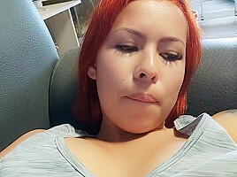 Watch Me Stroke My Pussy And Get Cum While A Guy Works In The Back