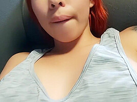 Watch Me Stroke My Pussy And Get Cum While A Guy Works In The Back