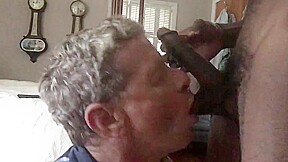 White trash fag sucks off a huge black cock
