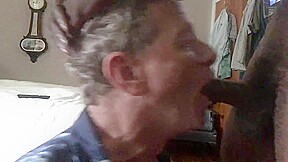 White trash fag sucks off a huge black cock