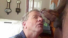 White trash fag sucks off a huge black cock