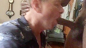 White trash fag sucks off a huge black cock