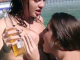 Wild Pool Party Turns Into Lesbian Action Of Sexy Besties