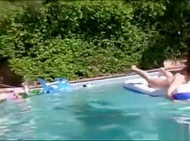 Wild Pool Party Turns Into Lesbian Action Of Sexy Besties