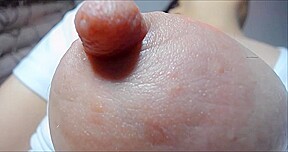 Zooming in on super Wet pussy and find hair on Tits