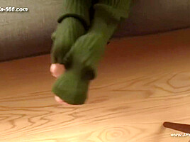 blonde amateur Footjob 45