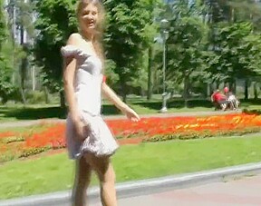 blonde girl - nude in public 2
