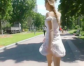 blonde girl - nude in public 2