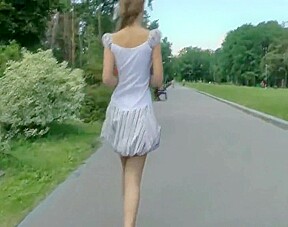 blonde girl - nude in public 2